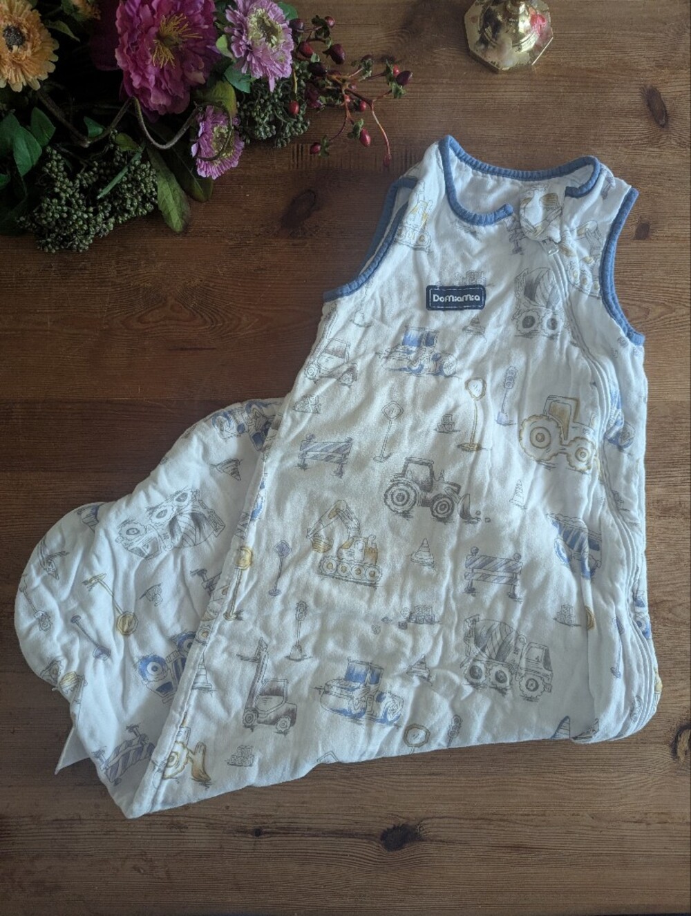 Domiamia Bamboo Cotton Baby Sleep Sack Construction Tractor Print - Size XL